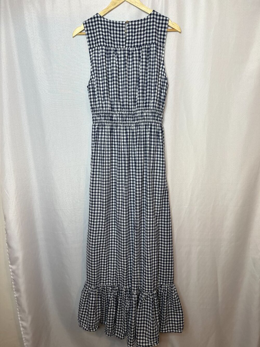 Draper James Gingham Sleeveless Maxi Dress, Large Cottage Prairie Indie Western - Picture 2 of 8